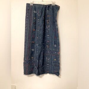 Chicos Design NWOT denim maxi skirt size medium waist 15” length 34”
